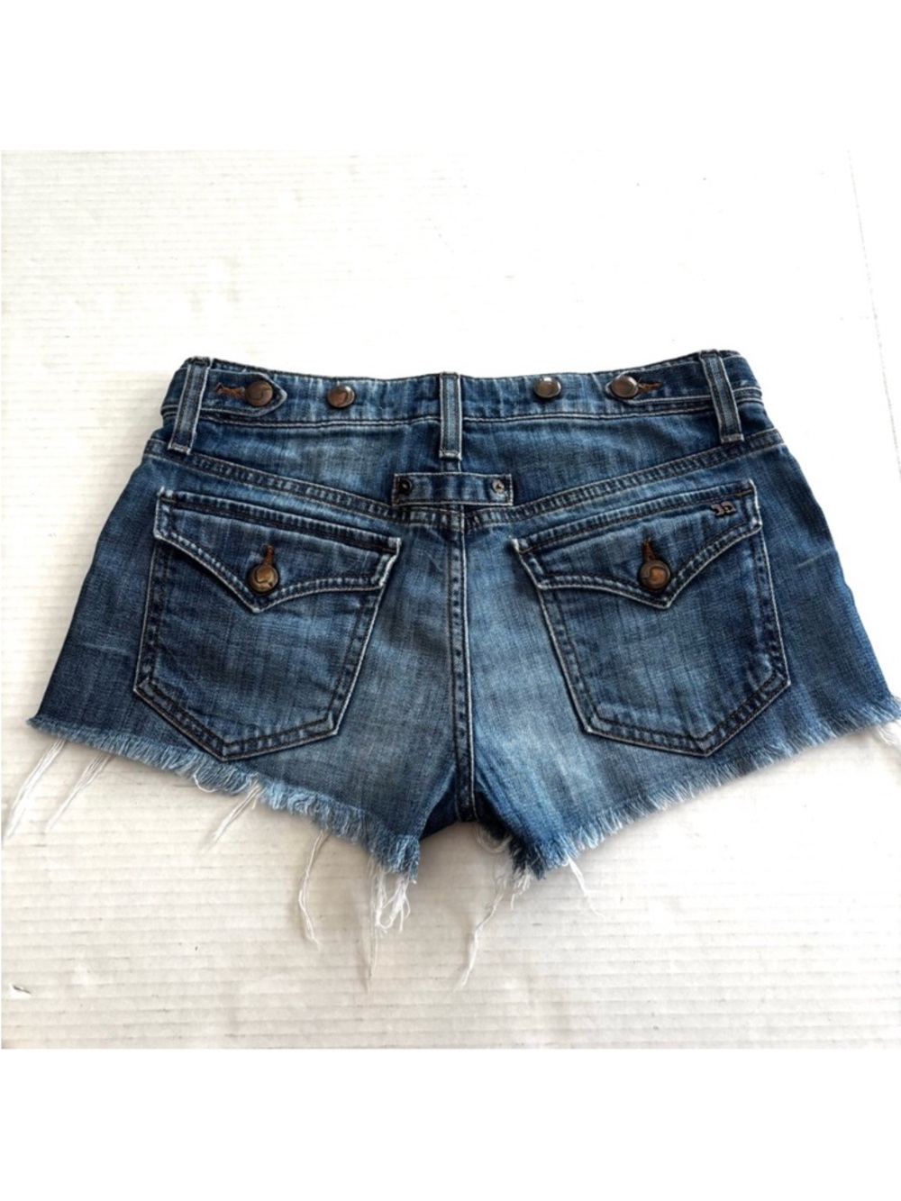 JOE'S Jean Short Shorts‎ Cheeky Raw Hems Flap Pockets Stretchy Denim Women’s 24